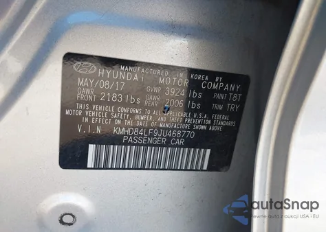 2018 Hyundai Elantra Value Edition из США, поврежденный, VIN KMHD84LF9JU468770